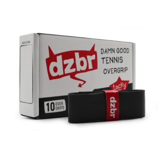 dzbr Tennis-Overgrip in der Farbe schwarz vor Verpackung