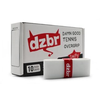 dzbr Tennis-Overgrip in der Farbe weiss vor Verpackung